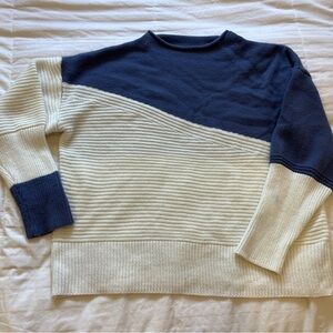 Women’s Navy and Cream color block Sweater